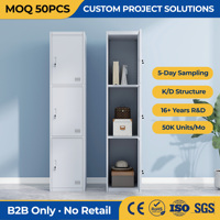 Armoire Métallique à 3 Portes, Grande Capacité, Rangement de Vêtements, Conception Ventilée, pour la Maison, le Bureau, l'École, l'Hôtel