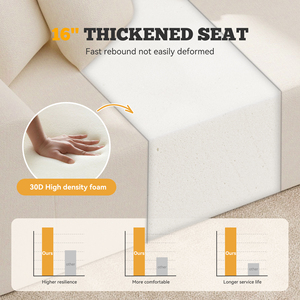 Canapé modulaire convertible et extensible, design moderne incurvé en forme de nuage, assise profonde, rembourrage en éponge, surdimensionné - Product Image 3