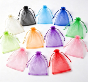 Sacs en <span class=keywords><strong>organza</strong></span> <span class=keywords><strong>rouge</strong></span>, orange, jaune, vert, bleu, indigo, violet, grande, moyenne et petite taille, pochette cadeau pour emballage de parfum et de cosmétiques - Product Image 6