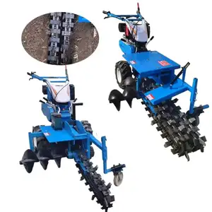 Diesel walking chain trenching machine Hydraulic chain trenching machine Small double track chain trenching equipment