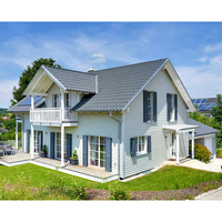 Maisons préfabriquées en acier léger modulaires modernes, villas préfabriquées