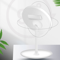 Miroir de beauté cosmétique rond en verre éclairé par LED avec logo personnalisable en couleur unique, boîtier en plastique, grossissement 1x, Ms.Miau