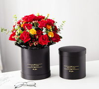 Boîte à fleurs rigide personnalisée en carton cylindrique, emballage de bouquet, boîte cadeau avec poignée, écologique, haut de gamme, pour fleurs fraîches, séchées ou préservées