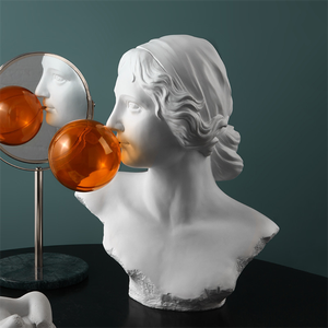 Sculpture de Style nordique moderne en résine, dessin de personnage rétro, Art du salon, tête de plâtre, accessoires pour la maison, nouveau - Product Image 4