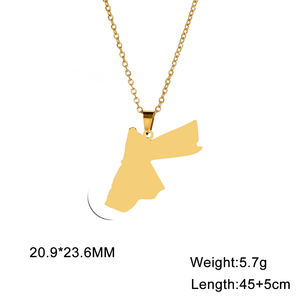 Collier en acier inoxydable en gros avec pendentif Hashemite de Jordanie plaqué or 18 carats - Product Image 6