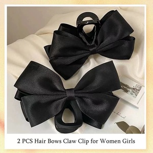 Pince à cheveux style Hepburn sophistiquée avec nœud en ruban noir, pince requin pour chignon, bandeau princesse évasioniste avec pince à cheveux - Product Image 2