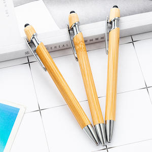 قلم حبر جاف من الخيزران الصم 2 في 1 مع شعار مخصص أدوات مكتبية ترويجية بالجملة للإعلانات قلم هدايا - Product Image 4