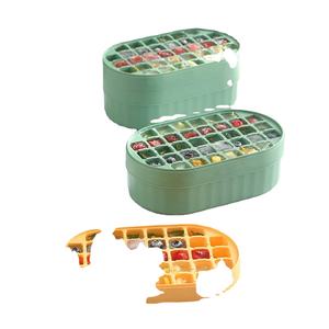 Plastic Ice <b>Cube</b> Tray with Lid Bin 72-<b>Cube</b> Mold Stackable Freezer-Safe Design Easy-Release Silicone Bottom Portable Sustainable - Product Image 1