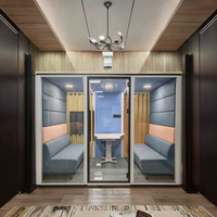 Cabine de bureau insonorisée portable de conception moderne pour 4 à 6 personnes, confidentialité professionnelle, négociation, mobilier de bureau personnalisable