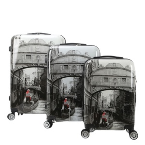 Personnalisé imprimé ABS + PC extensible grand bagage chariot sac propre <span class=keywords><strong>marque</strong></span> 3 pièces ensemble <span class=keywords><strong>de</strong></span> <span class=keywords><strong>valise</strong></span> pour le voyage - Product Image 1