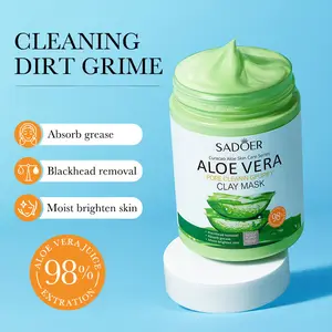 Natural ALOE VERA Oil Control Face Cleaning Mask Blackhead Remover Green Clay Facial Mask