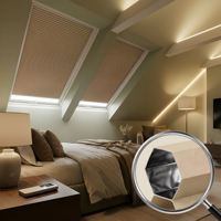 Store de toit électrique intégré en nid d'abeille, tissu occultant intelligent pour pare-soleil et protection solaire avec occultation totale et blocage UV à 100 %
