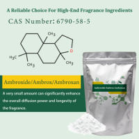 Poudre de parfum de qualité supérieure Ambroxane (type) - 99% pure (-)- Ambroxide cristallin, CAS 6790-58-5, C16H28O |   En vrac 1 kg