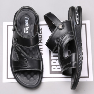 Sandales d'été décontractées pour hommes, légères, amortissantes, pour la marche en extérieur, la plage, avec tige en PU, embout en acier, soutien de la voûte plantaire, imperméables - Product Image 1