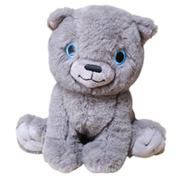 Ours en peluche gris moelleux assis, jouet d'anniversaire, rembourré en coton PP, brodé, diverses tailles, OEM, poupée animal en peluche