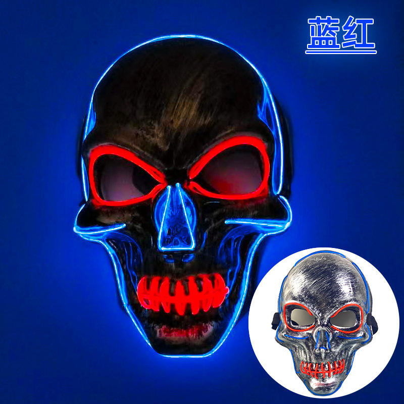 Crâne bicolore bleu + rouge