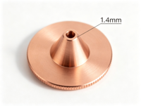 Buse laser en cuivre monocouche de 1,0 mm D32 M14 pour machine de découpe laser haute puissance, accessoires de découpe laser à fibre