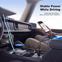 Cargador de Coche Starlink Mini de 105W, Entrada de 12-24V con Pantalla en Tiempo Real, Cable de Alimentación CC para Starlink Mini, Accesorios para Autocaravanas, Barcos y Coches, 3M