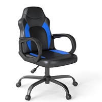 Chaise de bureau moderne en cuir artificiel, chaise d'ordinateur en métal inoxydable, petite taille, chaise de jeu PC ergonomique bon marché pour enfants