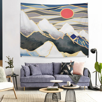 Tapisserie avec nuit étoilée en vinyle, style Van Gogh, peinture à l'huile, décoration murale, Art, tapisserie pour salon, chambre à coucher