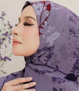 Malaisie Prêt à Porter Khimar Georgette Hijab Châles Imprimé Semi Instantané en Mousseline de Soie Hijab pour les Femmes - Product Image 3