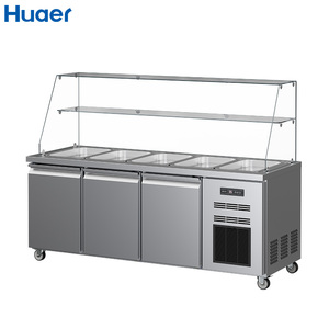 Réfrigérateur de bar à salade <span class=keywords><strong>3</strong></span> <span class=keywords><strong>portes</strong></span> <span class=keywords><strong>Table</strong></span> à salade en acier inoxydable - Product Image 2