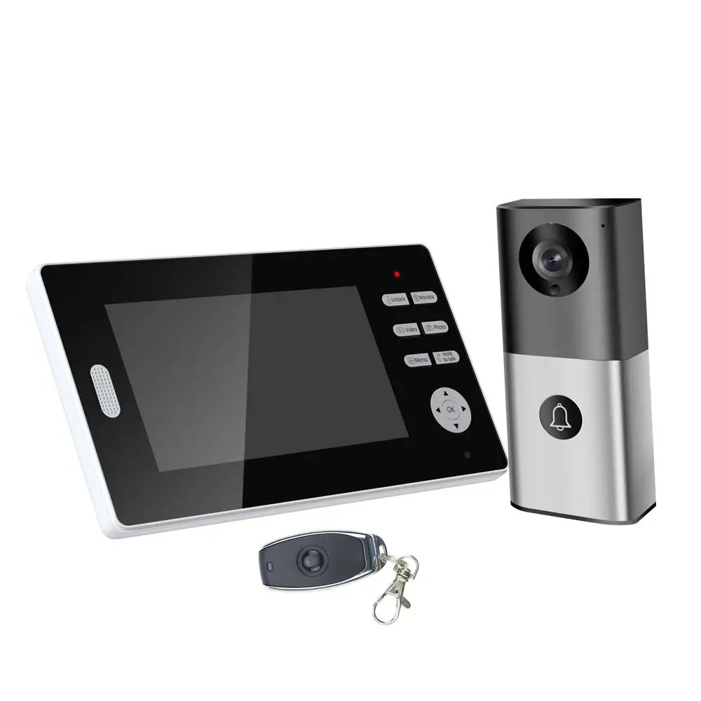 Wireless visual intercom doorbell access control set mobile phone remote villa two-way communication system