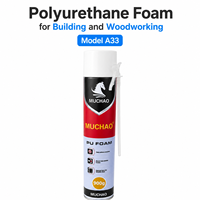 MUCHAO A33 Mastic polyuréthane 750ml à séchage rapide, adhésif PU monocomposant durcissable aux UV pour la construction de portes et fenêtres