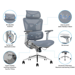 Silla de Oficina Ergonómica Optimum Ultra, Reclinable, de Malla, Giratoria, para Trabajo, Ejecutiva, de Aluminio, para <span class=keywords><strong>Director</strong></span> - Product Image 3