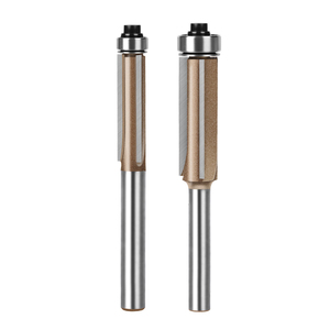 Vástago de 6mm y <span class=keywords><strong>1</strong></span>/4 pulgadas, cuchillas de carburo 3T, brocas para enrutador de ajuste al Ras para carpintería, fresa de madera con rodamiento, herramientas de carpintería - Product Image 4