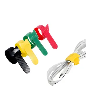 Menyesuaikan ukuran disesuaikan tali pengikat pita dapat digunakan kembali nilon Hook Loop kabel Tie12 * 180mm