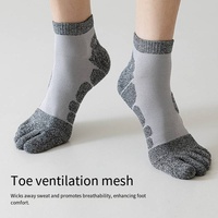 Chaussettes athlétiques tricotées à cinq doigts pour adultes, antidérapantes, respirantes, écologiques, pour le sport en intérieur et la course, avec bordure renforcée au bas du pied