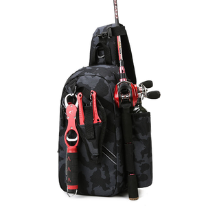 Sac de pêche multifonctionnel 50L en nylon imperméable avec bretelles double/simple, capacité de suspension de canne, unisexe - Product Image 1