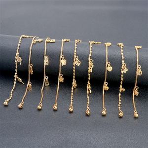 Bracelet en laiton plaqué or 24 carats pour femme JXX, design simple, bijoux avec breloque en cuivre - Product Image 1