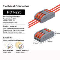 Connecteurs compacts conducteurs Connecteurs électriques à écrou de fil à levier avec base fixe pour épissures en ligne à 3 circuits 28-12 AWG
