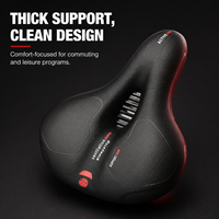 Selle de vélo en cuir hautement élastique, couleur noire, composants de vélo, amortissante et imperméable, ventilation