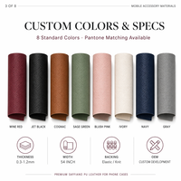 Étui de téléphone en cuir PU Saffiano rouge vin, étanche, écologique, avec support, certifié EU POPs SGS ISO GRS REACH RoHS, service OEM personnalisé