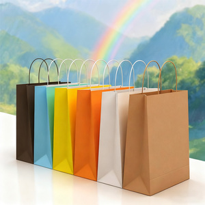 Bán buôn Miễn phí thiết kế dày nâu kraft Túi giấy tùy chỉnh in logo mua sắm quà tặng túi giấy xoắn xử lý đóng gói túi - Product Image 5