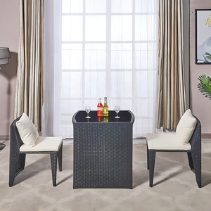 Save Space Unique Patio Furniture Set Outdoor <b>Garden</b> Furniture Rattan Coffee <b>Table</b> Set for Home Balcony - Product Image 6