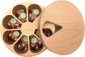 <b>For</b> Medicine Vitamin Supplement Daily Portable Travel <b>Pill</b> <b>Case</b> Wood Weekly Vitamin Medicine <b>Pill</b> Organizer <b>Case</b> Box - Product Image 5