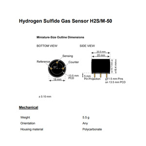 เซ็นเซอร์ตรวจจับก๊าซไฮโดรเจนซัลไฟด์ Membrapor H2S/M-50 ช่วงการวัด 0-50 ppm แบบอิเล็กโทรเคมี พร้อมตัวเรือนขนาดเล็กสำหรับเครื่องตรวจจับแบบพกพา - Product Image 4
