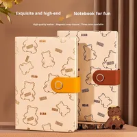 Kindergeschenk Thermisch Bedruckter Magnetischer Niedlicher Bären-Notizbuch aus Kunstleder für Schüler 100 Blatt Verstärktes Journal