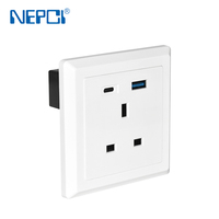 PD QC3.0 20W Euro Standard USB Prise Murale XJY-USB-22B-20AC 86*86 Type Britannique Prise USB 250V 13A