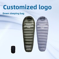 Sac de couchage en duvet de canard blanc à 90% pour adultes, camping en plein air, portable, chaud, hiver, ultraléger, sac de couchage en duvet d'oie