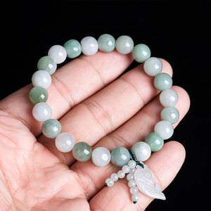 หยกพม่าธรรมชาติ '<span class=keywords><strong>ปลา</strong></span>ในน้ำ' สร้อยข้อมือเสริมสิริมงคลประจำปี หยกเนื้อเหนียว สร้อยข้อมือสำหรับทุกเพศ - Product Image 5