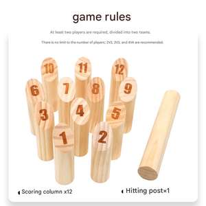 Jeu de lancer numérique finlandais en bois pour enfants, colonne de collision, jouet d'extérieur écologique en bois - Product Image 4
