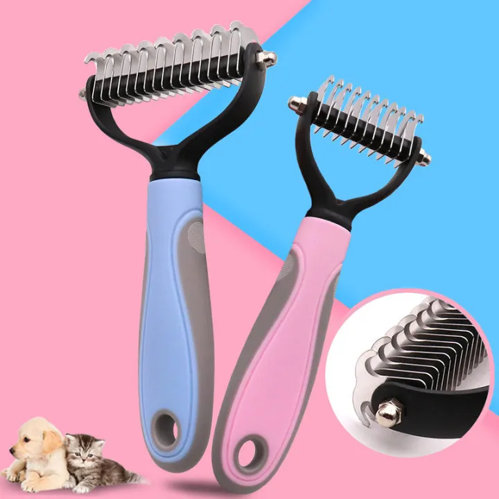 Double-sided Curly Dogs Cat Hair Knot Cutter Shedding Tools Fur Trimming Deshedding Brush Grooming Tool Pet Hair Removal Comb