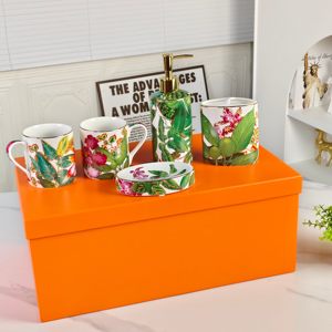 Wholesale Bathroom Five Piece <b>Set</b> Lotion Bottle Mouthwash Cup <b>Soap</b> Household Toothbrush Holder Household Bathroom - Product Image 1