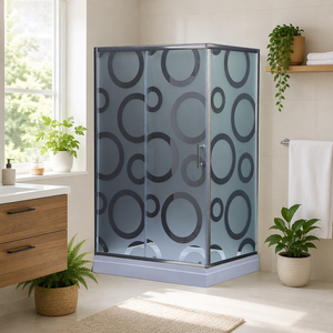 Cabine de douche en fibre de verre de haute qualité 90x90x195cm, prix abordable, équipement sanitaire, portes coulissantes en verre pour salle de bain - Product Image 5