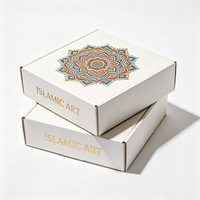 Boîte cosmétique islamique blanche de qualité supérieure, motif mandala en feuille d'or, boîte cadeau en carton pour huiles essentielles